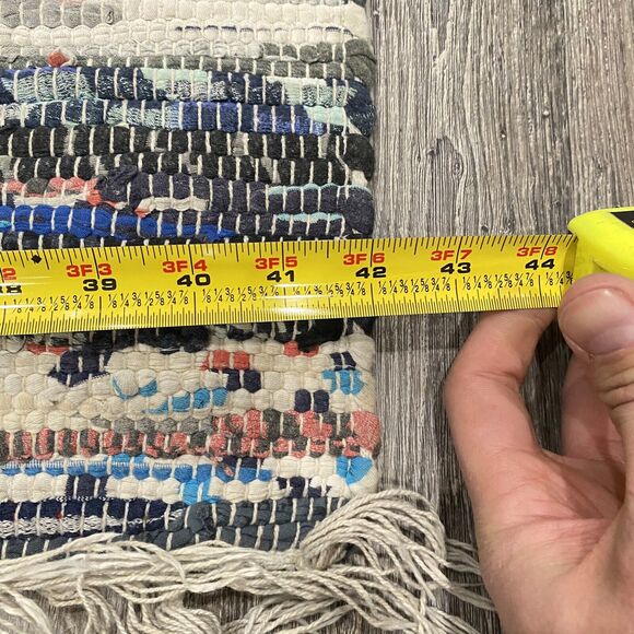 Boho Rag Colorful Rug Chindi Multi Color Rag Rug Living Room Rug Runner 42x61 - Picture 3 of 4